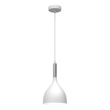 Підвісна люстра NOAK 1xE27/15W/230V білий/глянцевий хром
