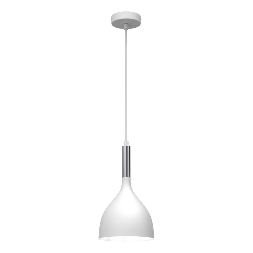 Підвісна люстра NOAK 1xE27/15W/230V білий/глянцевий хром