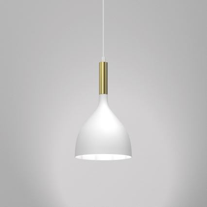 Підвісна люстра NOAK 1xE27/15W/230V білий/золотий