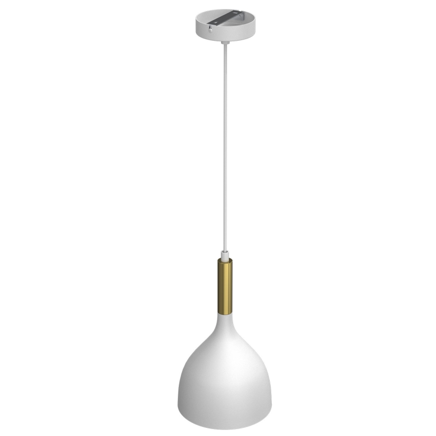 Підвісна люстра NOAK 1xE27/15W/230V білий/золотий