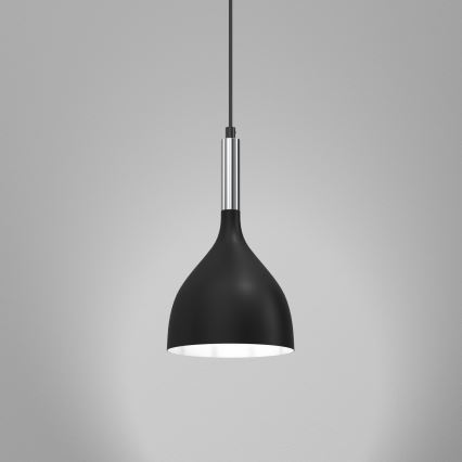 Підвісна люстра NOAK 1xE27/15W/230V чорний/глянцевий хром
