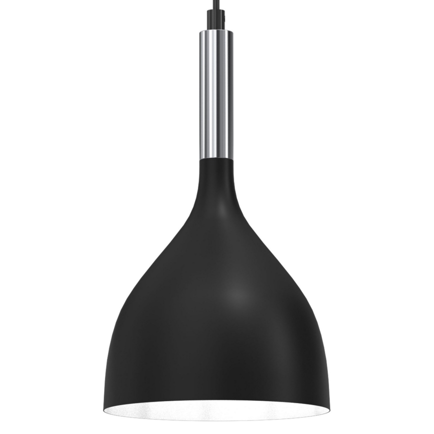 Підвісна люстра NOAK 1xE27/15W/230V чорний/глянцевий хром