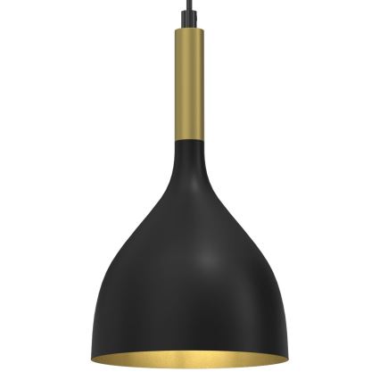Підвісна люстра NOAK 1xE27/15W/230V чорний/золотий