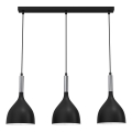 Підвісна люстра NOAK 3xE27/15W/230V чорний/глянцевий хром