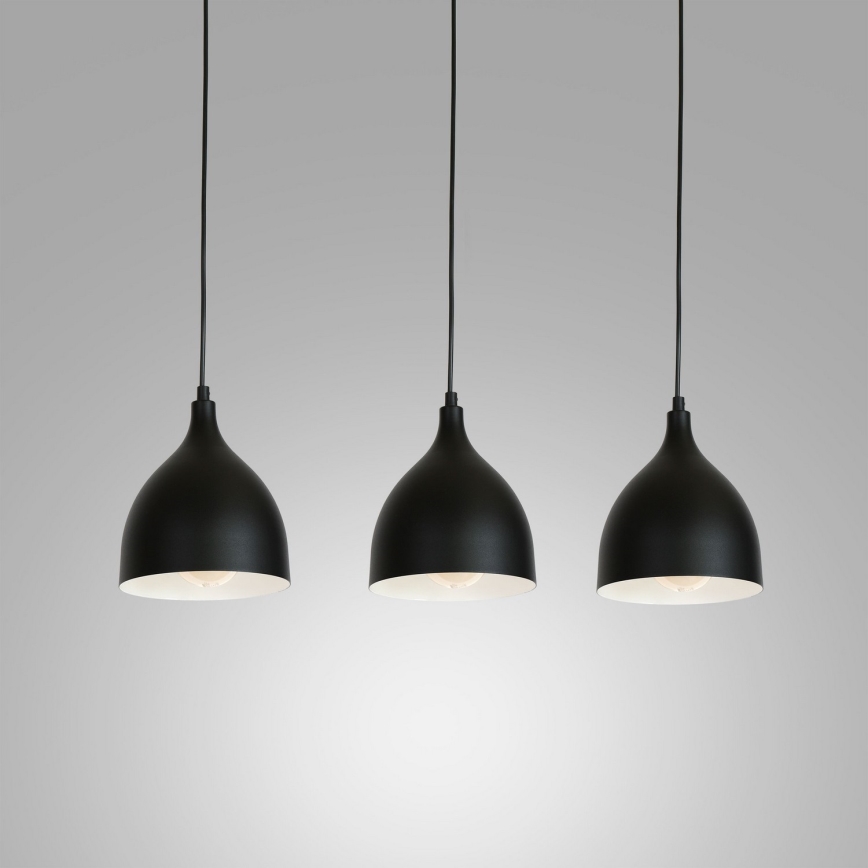 Підвісна люстра NOAK 3xE27/15W/230V чорний