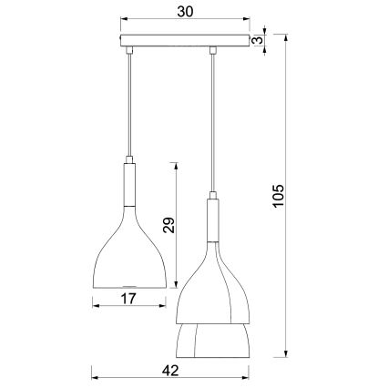 Підвісна люстра NOAK 3xE27/15W/230V латунь/золотий