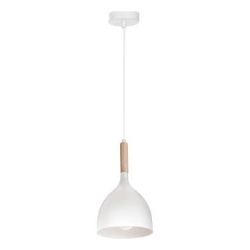 Підвісна люстра NOAK WOOD 1xE27/15W/230V білий/бук