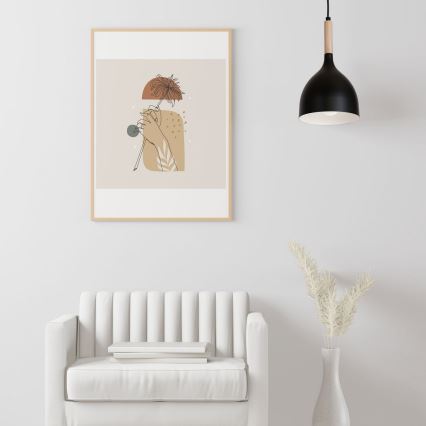 Підвісна люстра NOAK WOOD 1xE27/15W/230V чорний/бук