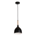 Підвісна люстра NOAK WOOD 1xE27/15W/230V чорний/бук