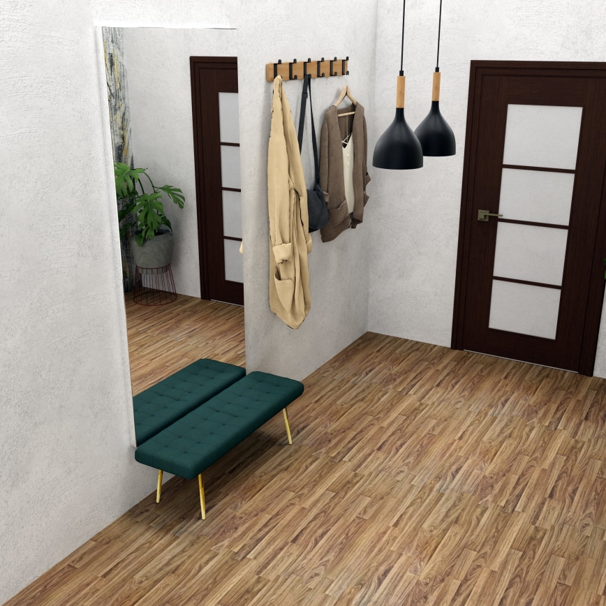 Підвісна люстра NOAK WOOD 2xE27/15W/230V чорний/бук