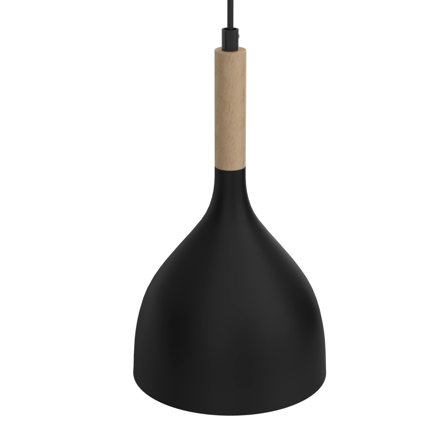 Підвісна люстра NOAK WOOD 2xE27/15W/230V чорний/бук