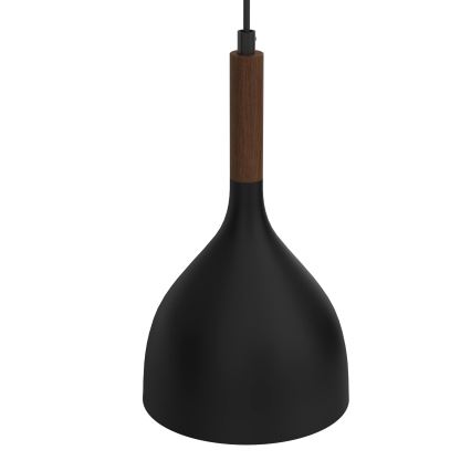 Підвісна люстра NOAK WOOD 2xE27/15W/230V чорний/бук