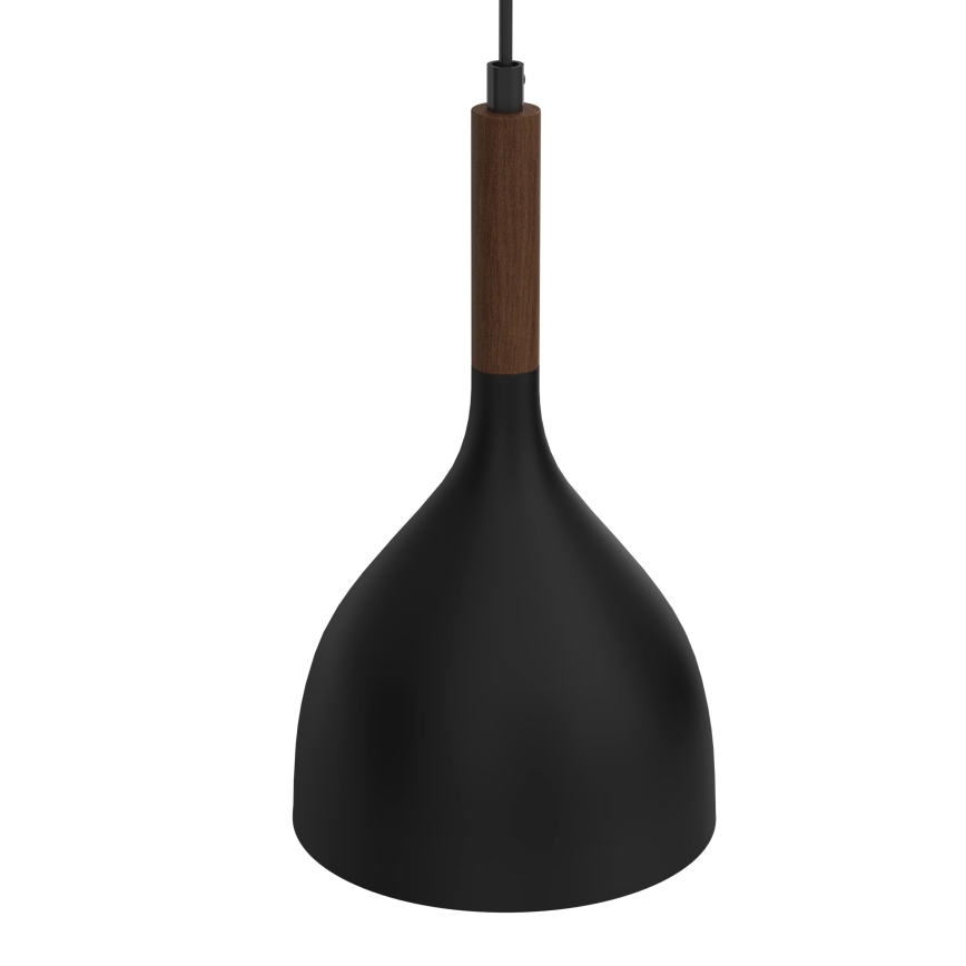 Підвісна люстра NOAK WOOD 2xE27/15W/230V чорний/бук
