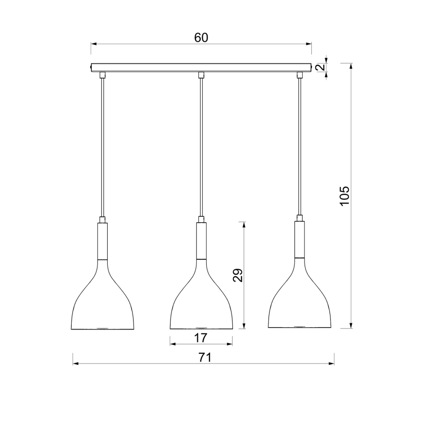 Підвісна люстра NOAK WOOD 3xE27/15W/230V білий/бук