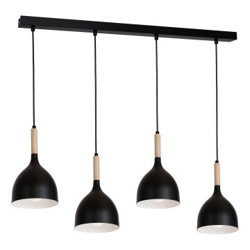 Підвісна люстра NOAK WOOD 4xE27/60W/230V