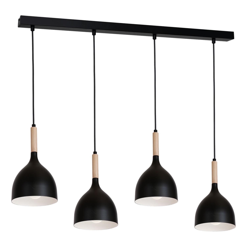 Підвісна люстра NOAK WOOD 4xE27/60W/230V