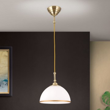 Підвісна люстра OLD LAMP 1xE27/40W/230V білий/латунь