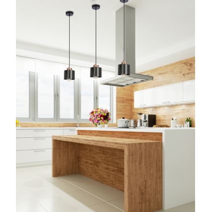 Підвісна люстра OLENA 1xE27/60W/230V чорний