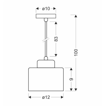 Підвісна люстра OLENA 1xE27/60W/230V чорний