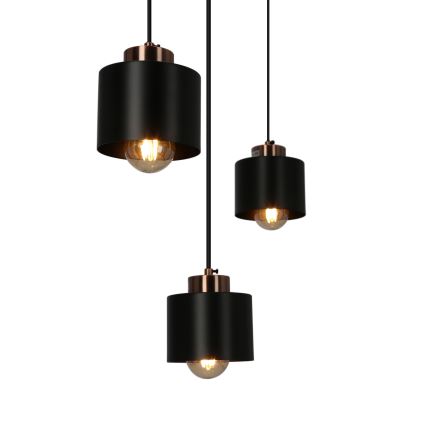 Підвісна люстра OLENA 3xE27/60W/230V чорний