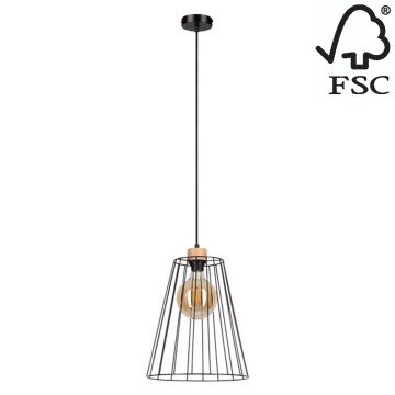 Підвісна люстра ORAZIO 1xE27/60W/230V дуб – сертифіковано FSC