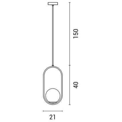Підвісна люстра ORBA 1xE27/15W/230V латунь