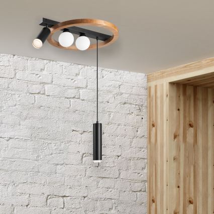 Підвісна люстра OTIS 2xG9/5W/230V + 2xE27/15W/230V дуб