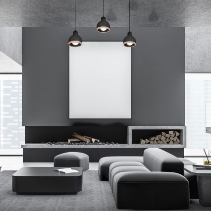 Підвісна люстра OVAL 3xE27/60W/230V чорний