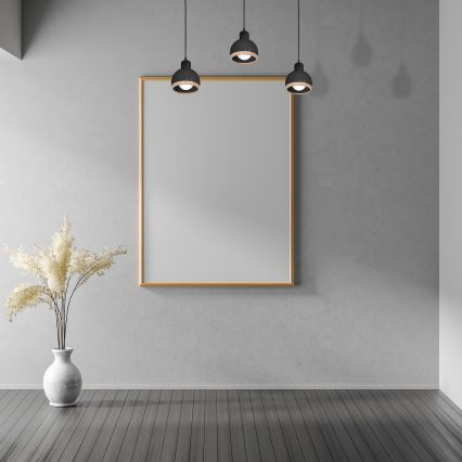 Підвісна люстра OVAL 3xE27/60W/230V чорний