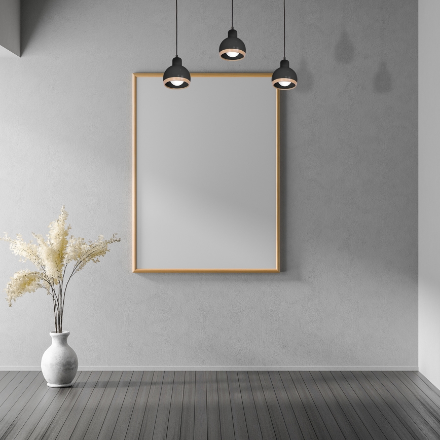 Підвісна люстра OVAL 3xE27/60W/230V чорний