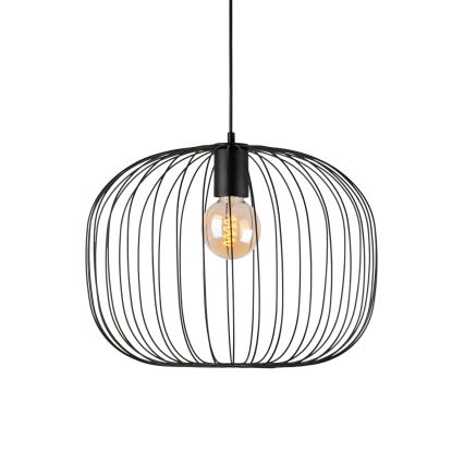 Підвісна люстра OVELLA на тросі 1xE27/15W/230V діам. 46 см чорна