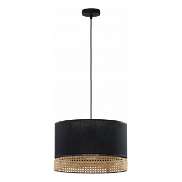 Підвісна люстра PAGLIA 1xE27/15W/230V чорний/ротанґ