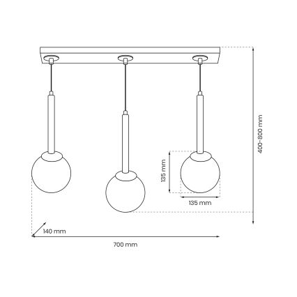 Підвісна люстра PARMA 3xE14/40W/230V