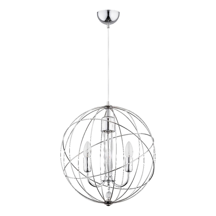 Підвісна люстра PIKO 3xE14/10W/230V глянцевий хром
