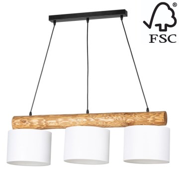 Підвісна люстра PINO MIX 3xE27/40W/230V сосна – сертифіковано FSC