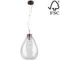 Підвісна люстра PIRO 1xE27/60W/230V бук – сертифіковано FSC