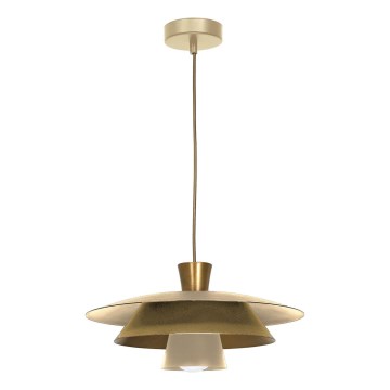 Підвісна люстра PLATO 1xE27/15W/230V бежевий/золотий