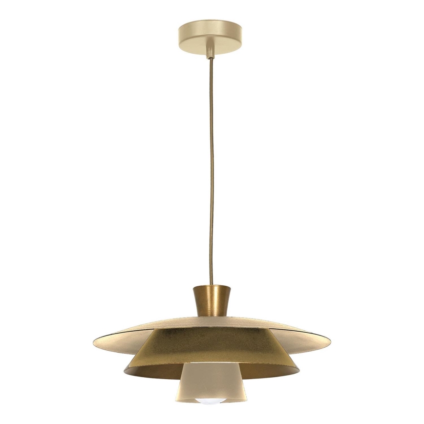 Підвісна люстра PLATO 1xE27/15W/230V бежевий/золотий