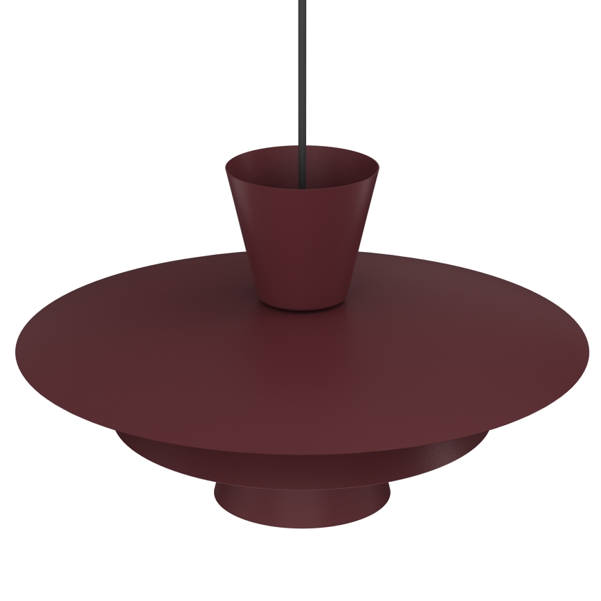 Підвісна люстра PLATO на тросі 1xE27/15W/230V бордова