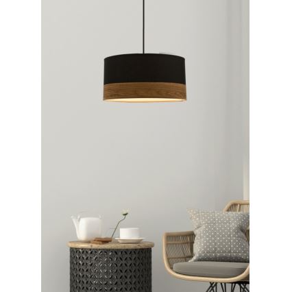 Підвісна люстра PORTO 1xE27/60W/230V чорний/коричневий