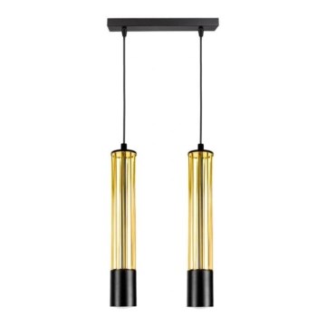 Підвісна люстра PRESCOT 2xGU10/40W/230V золотий