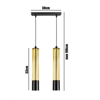 Підвісна люстра PRESCOT 2xGU10/40W/230V золотий