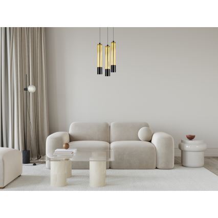 Підвісна люстра PRESCOT 3xGU10/40W/230V золотий