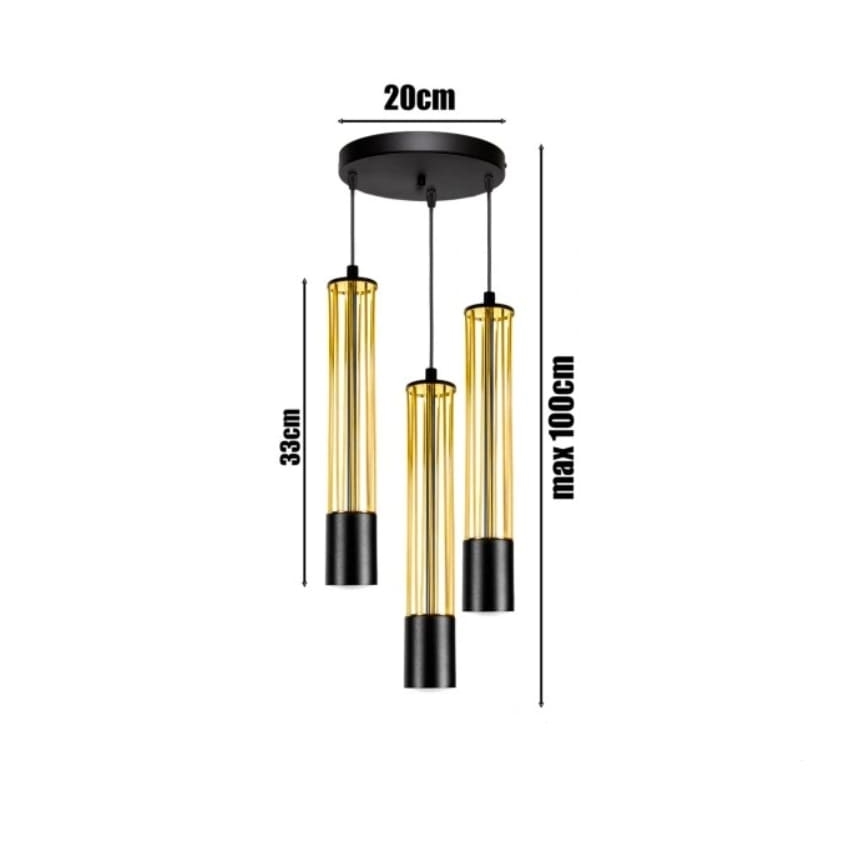Підвісна люстра PRESCOT 3xGU10/40W/230V золотий