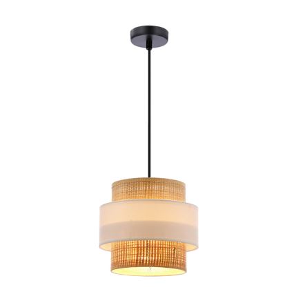 Підвісна люстра RATTAN 1xE27/40W/230V білий/коричневий