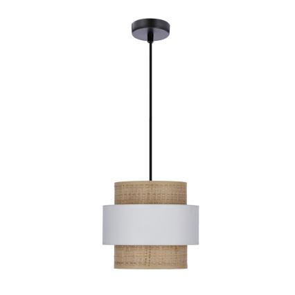 Підвісна люстра RATTAN 1xE27/40W/230V білий/коричневий