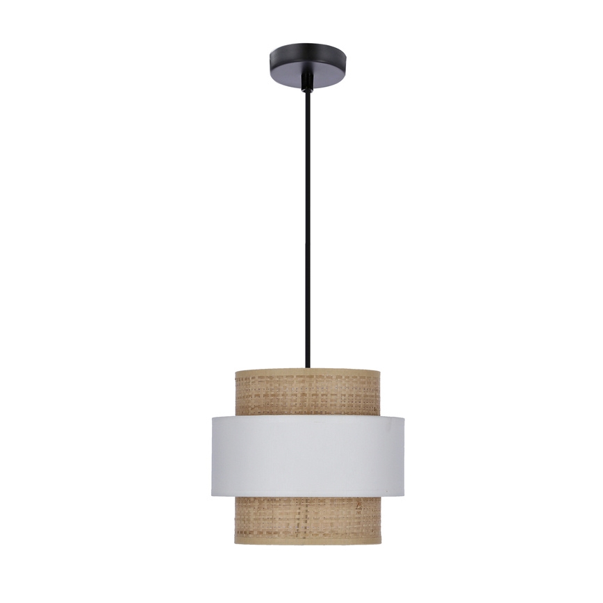 Підвісна люстра RATTAN 1xE27/40W/230V білий/коричневий