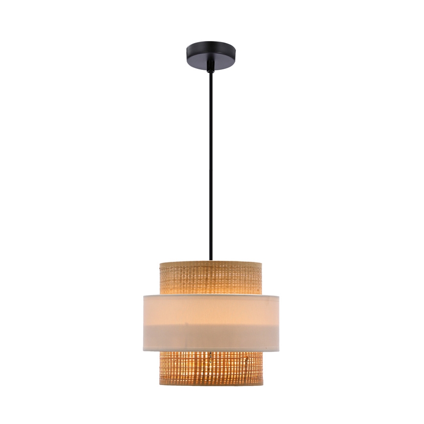 Підвісна люстра RATTAN 1xE27/40W/230V білий/коричневий