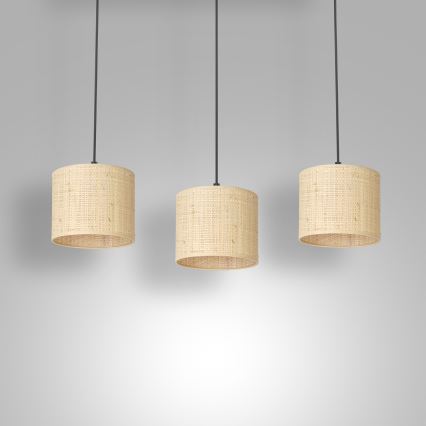 Підвісна люстра RATTAN 3xE27/60W/230V ротанґ