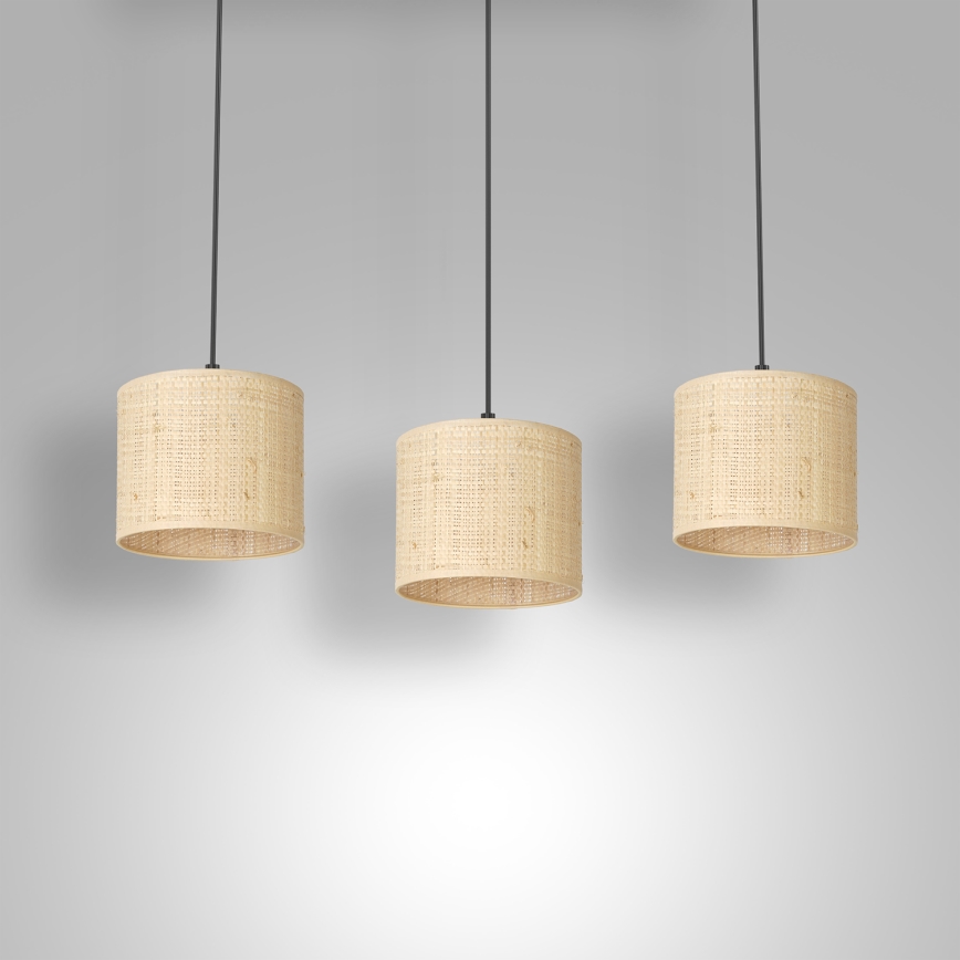 Підвісна люстра RATTAN 3xE27/60W/230V ротанґ